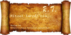 Ritzel Tarzícia névjegykártya
